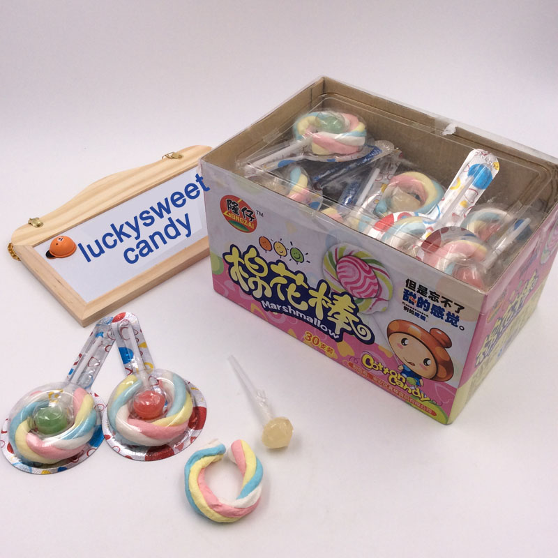Lollipop marshallow and hard candy