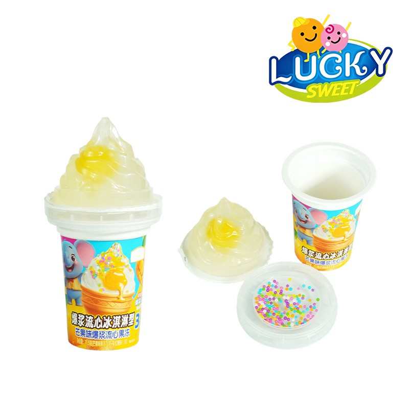 Mango Ice cream jelly with colorful mini