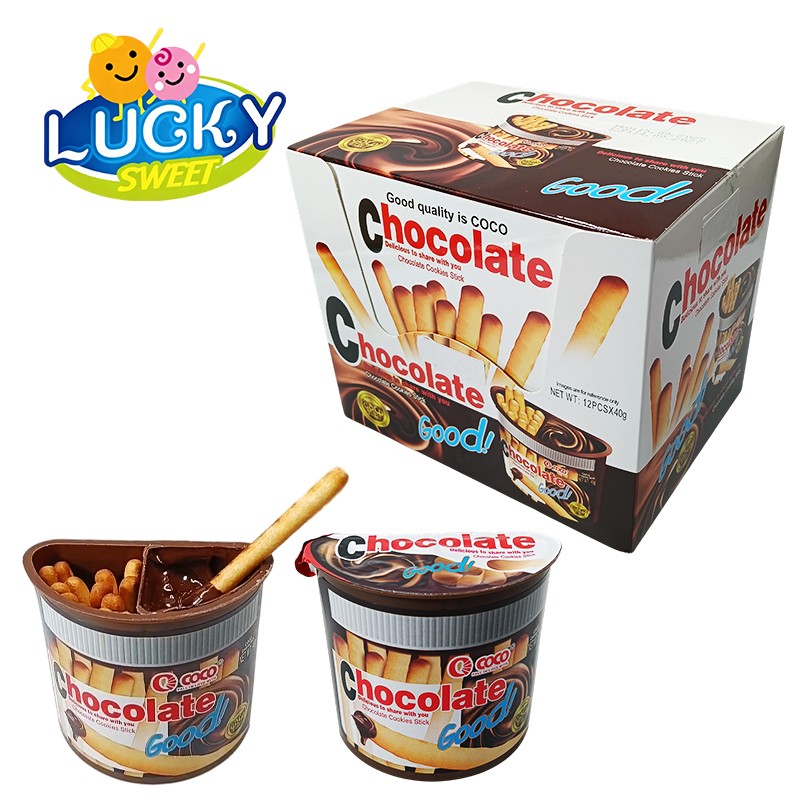 40G Chocolate jam chocolate cup with bis