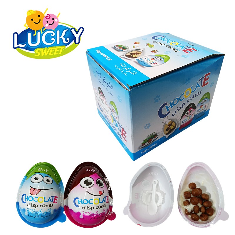 Chocolate egg with black biscuits and to