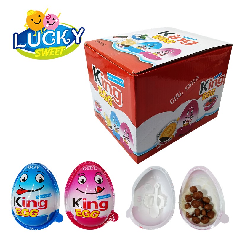 Chocolate egg surprise egg with toy black biscuits