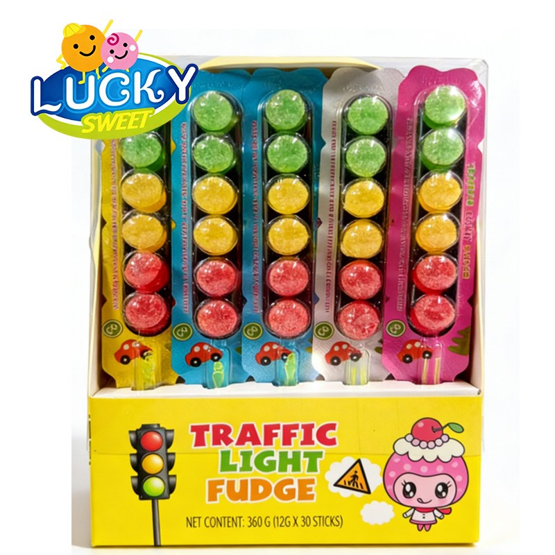 Traffic light red green yellow gummy candy