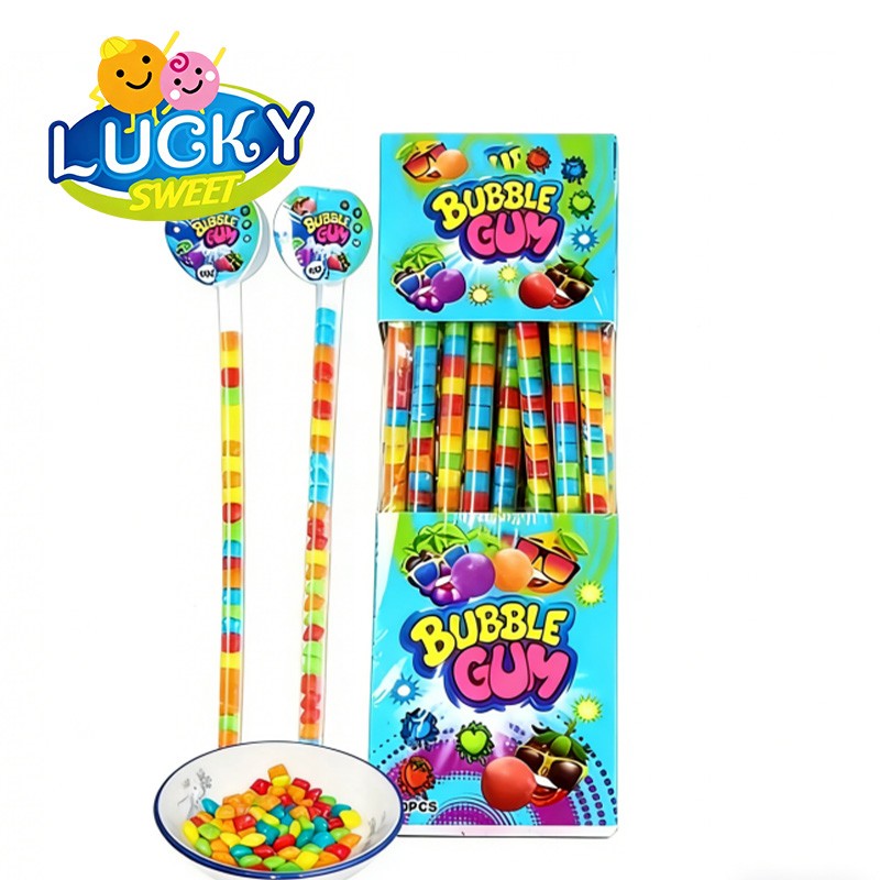 Long strips of small bubble gum