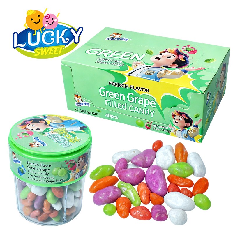 Chocolate with real grape jar packing