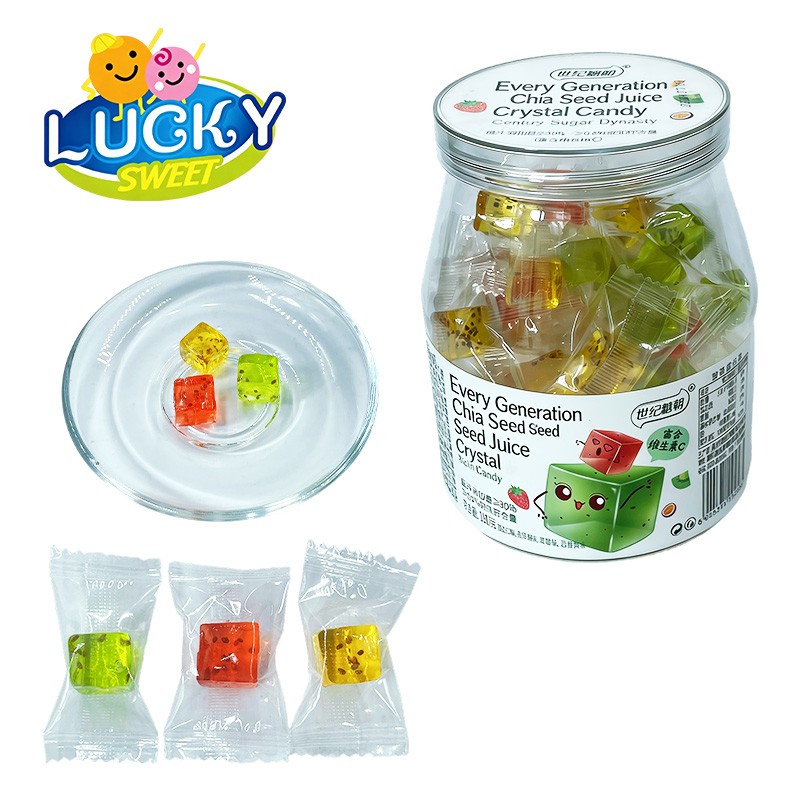 Jar packing cube gummy candy fruit candy