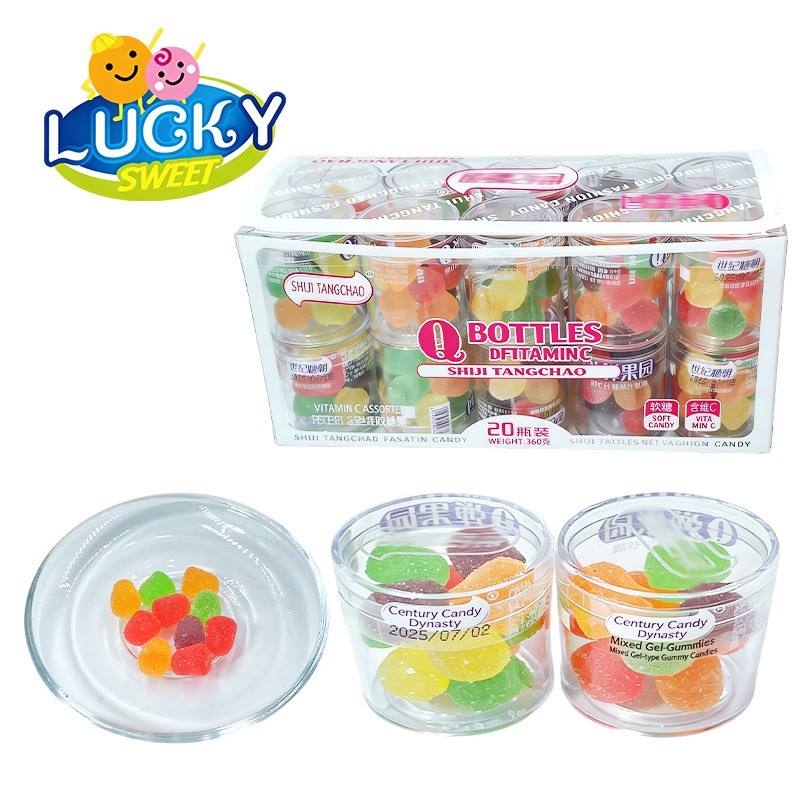 Bottle gummy fruit jelly candy soft cand