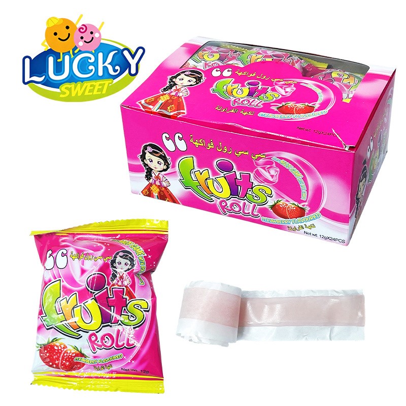 Strawberry jelly roll candy gummy candy