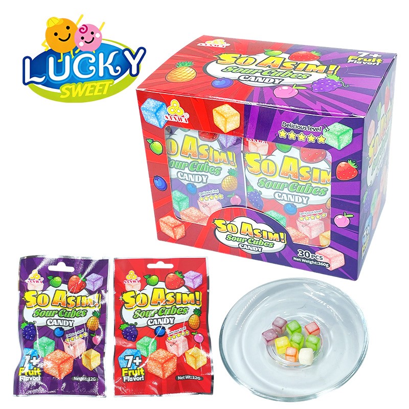 Cube gummy candy fruit candy sour asim！