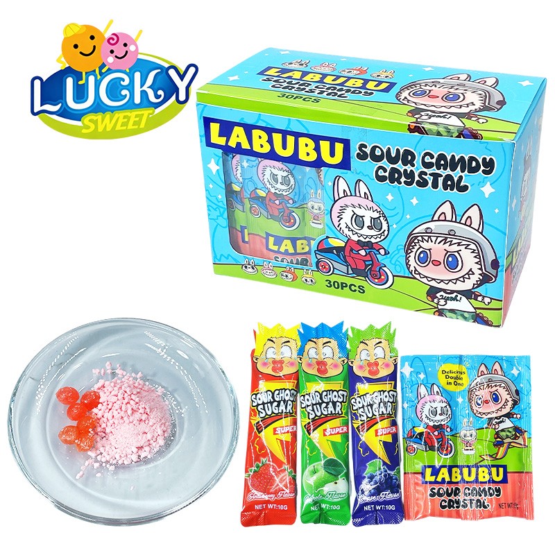 Labubu sour candy crystal candy with sour powder