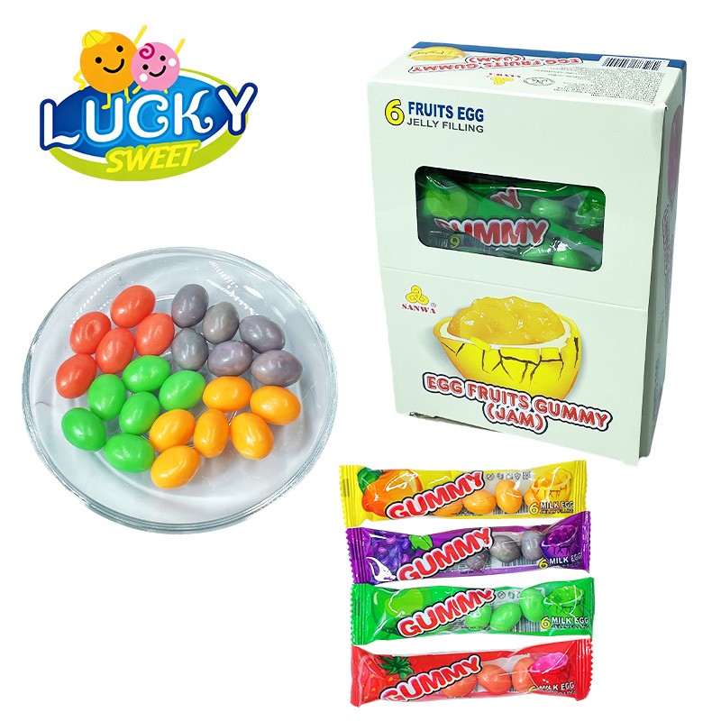 Egg fruits gummy jam candy