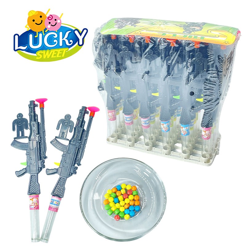 Black long gun toy candy press candy