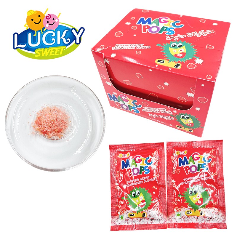 Magic popping candy strawberry jumping candy